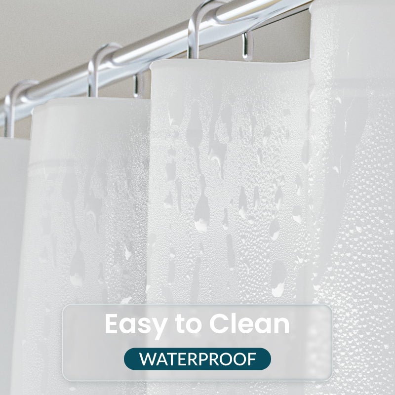 Titanker White Shower Curtain Liner 72 x 84 Extra Long Shower Liner Plastic Washable Shower Curtain Liner PEVA Shower Curtains for Bathroom with Magnets and Rustproof Metal Grommet Holes - Image 3